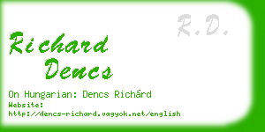 richard dencs business card