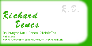 richard dencs business card